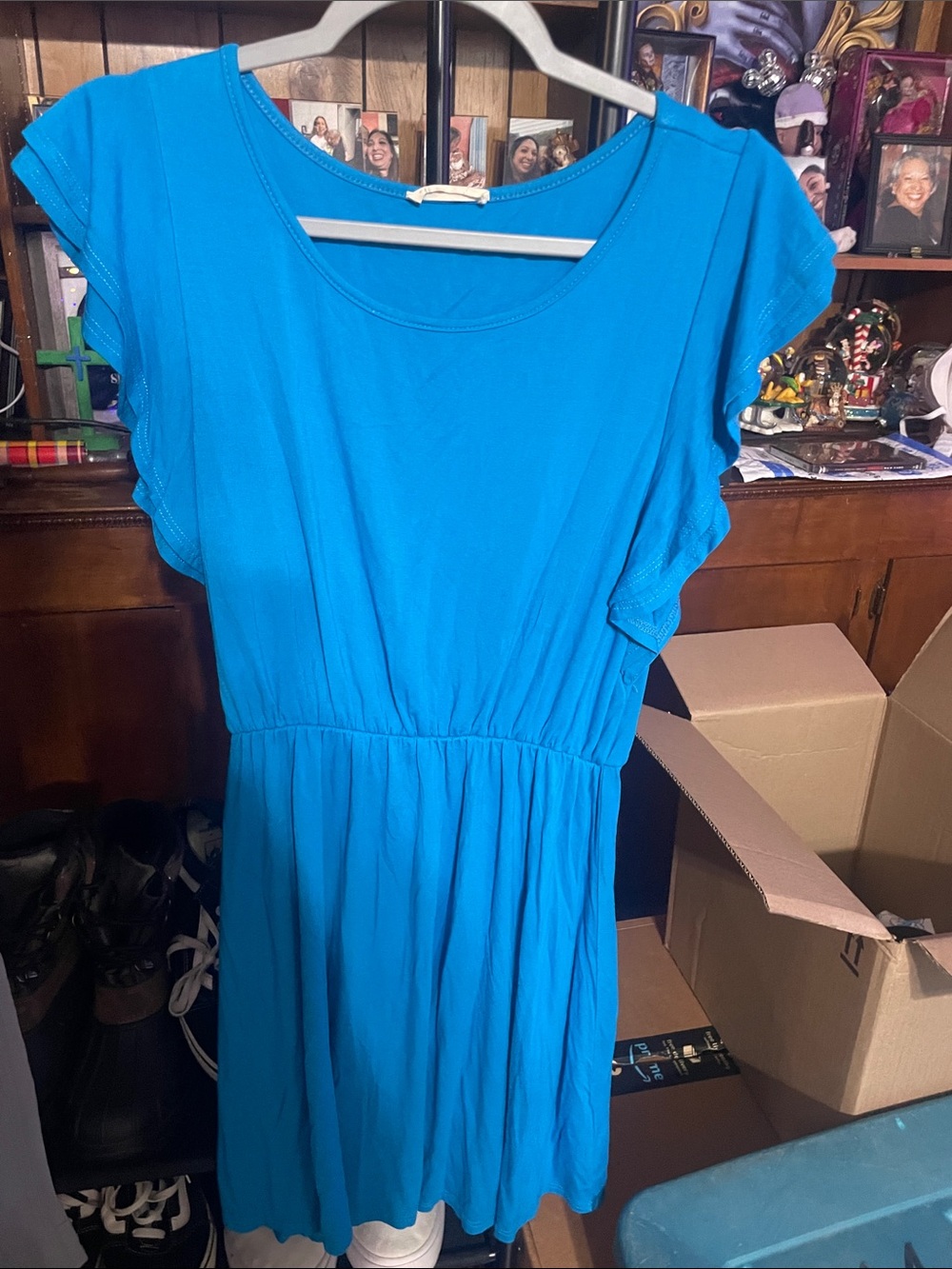 Beeson River Turquoise Scoop-Neck Mini Dress